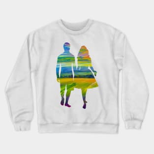 Couple Walking Hand In Hand Crewneck Sweatshirt